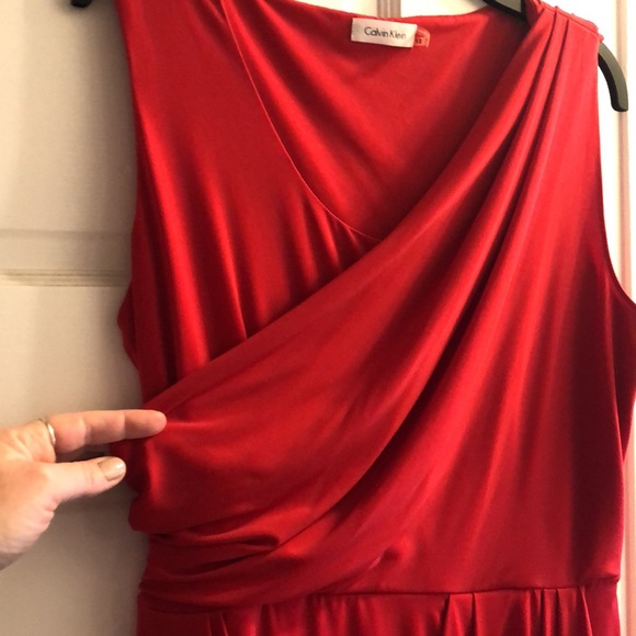 Red Calvin Klein Dress Size 12 - Picture 6 of 11